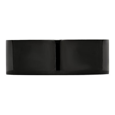 Black Stainless Steel 8mm Flat Wedding Band – view 4