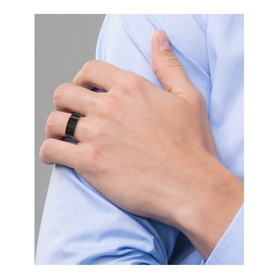 Black Stainless Steel 8mm Flat Wedding Band – view 8
