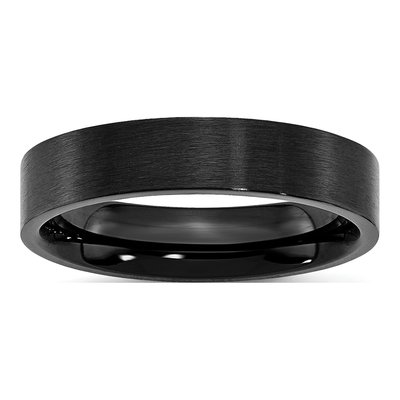 Black Stainless Steel 5mm Wedding Band