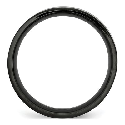 Black Stainless Steel 6mm Flat Wedding Band – view 3