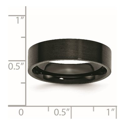Black Stainless Steel 6mm Flat Wedding Band – view 7