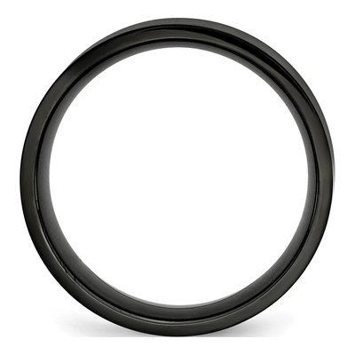 Black Stainless Steel 8mm Flat Wedding Band – view 3