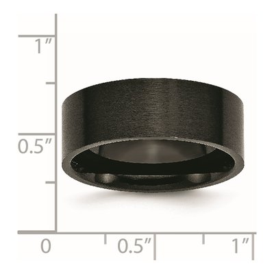 Black Stainless Steel 8mm Flat Wedding Band – view 7