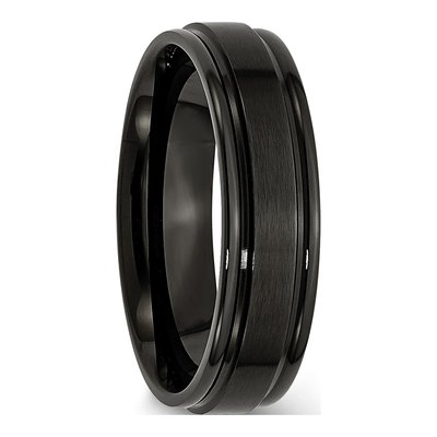 Black Stainless Steel 6mm Wedding Band – view 5