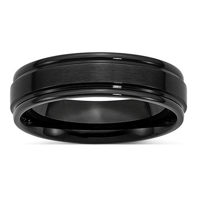 Black Stainless Steel 6mm Wedding Band