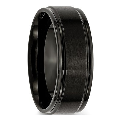 Black Stainless Steel 8mm Wedding Band – view 5