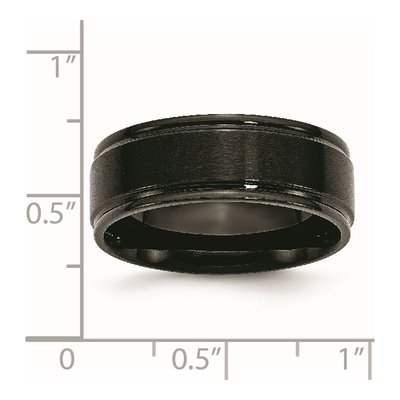 Black Stainless Steel 8mm Wedding Band – view 7