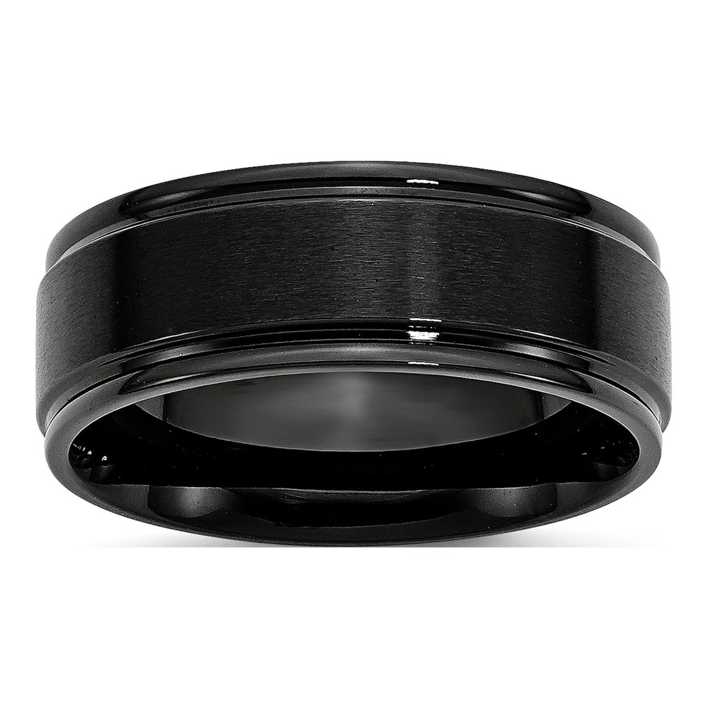Black Stainless Steel 8mm Wedding Band