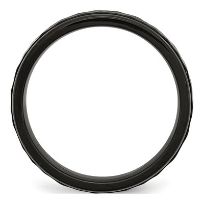 Black Stainless Steel 7mm Hammered Wedding Band – view 3