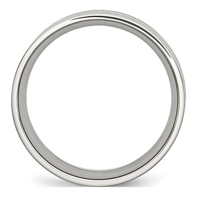 Stainless Steel 8mm Black Carbon Fiber Wedding Band – view 3