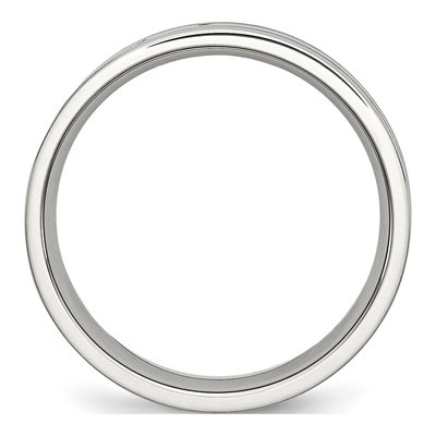Stainless Steel 6mm Black Carbon Fiber Wedding Band – view 3