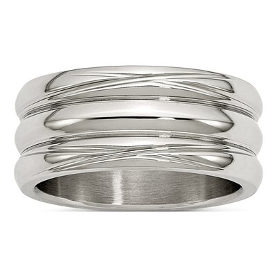 Stainless Steel 10mm Grooved Band