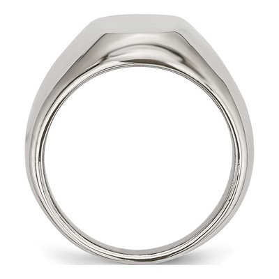 Men's Stainless Steel Oval Signet Ring – view 3