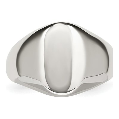 Men's Stainless Steel Oval Signet Ring – view 5