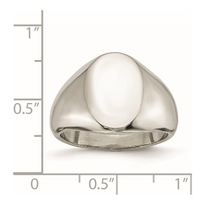 Men's Stainless Steel Oval Signet Ring – view 7