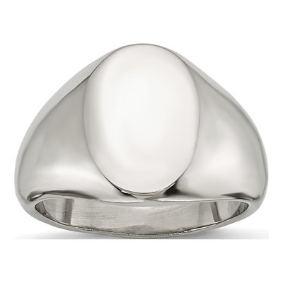 Men's Stainless Steel Oval Signet Ring