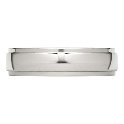 Stainless Steel 6mm Ridged Edge Comfort-Fit Wedding Band – view 5