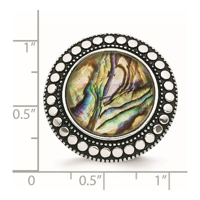 Stainless Steel Antiqued Abalone Ring – view 7