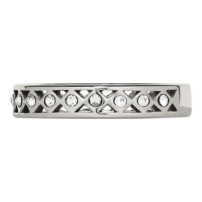 Stainless Steel Crystal Wedding Band – view 4
