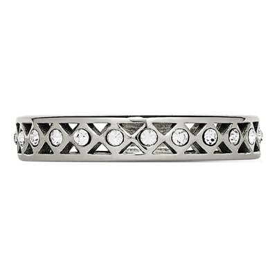 Stainless Steel Crystal Wedding Band – view 5
