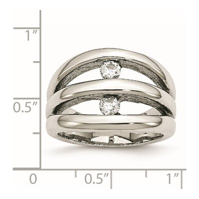 Stainless Steel CZ Ring – view 8