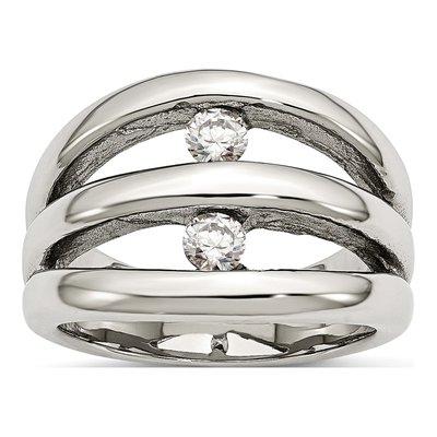 Stainless Steel CZ Ring