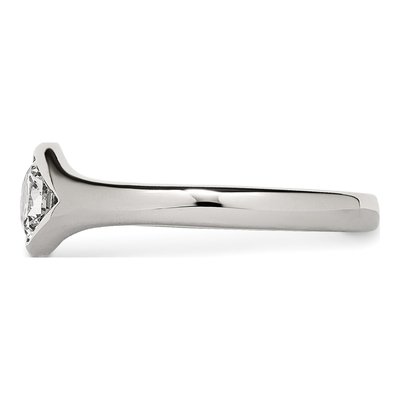Stainless Steel CZ Engagement Ring – view 5