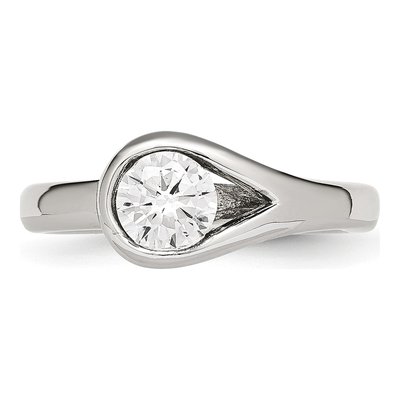 Stainless Steel CZ Engagement Ring – view 6