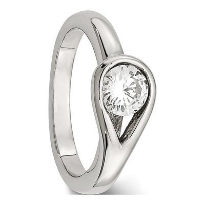 Stainless Steel CZ Engagement Ring – view 7