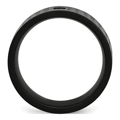 Black Stainless Steel CZ Wedding Band – view 2