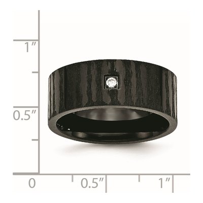 Black Stainless Steel CZ Wedding Band – view 7