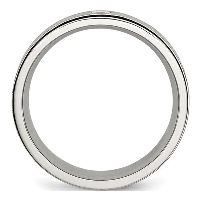 Black Stainless Steel CZ Wedding Band – view 3