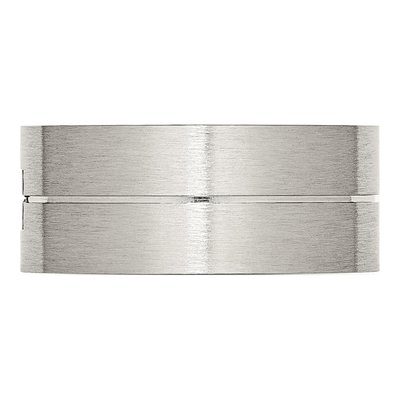 Stainless Steel CZ Flat Wedding Band – view 4