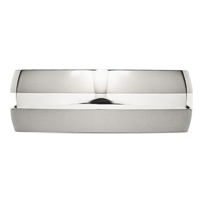 Stainless Steel & Sterling Silver 8mm Comfort-Fit Wedding Band – view 6