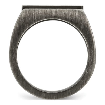 Men's Stainless Steel CZ Signet Ring – view 3