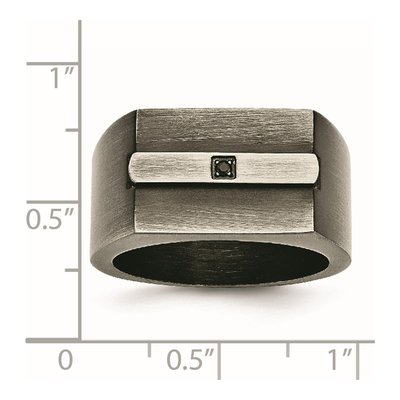 Men's Stainless Steel CZ Signet Ring – view 8