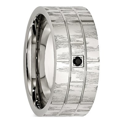 Stainless Steel CZ Wedding Band – view 5