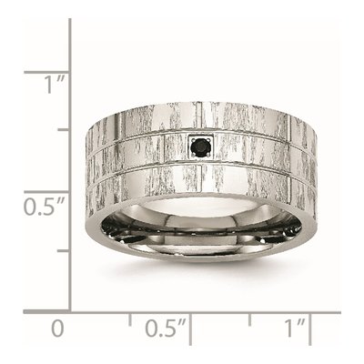 Stainless Steel CZ Wedding Band – view 7