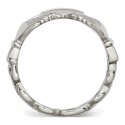 Stainless Steel Braided Claddagh Ring – view 2