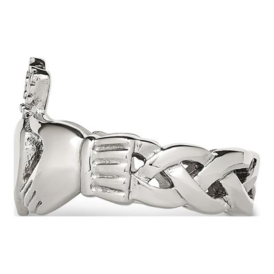 Stainless Steel Braided Claddagh Ring – view 3