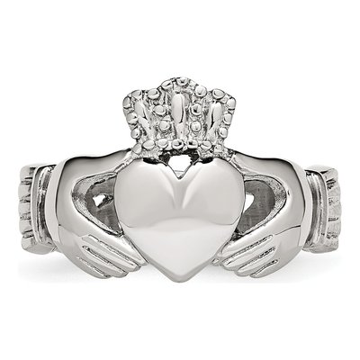 Stainless Steel Braided Claddagh Ring – view 4