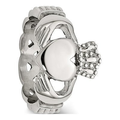 Stainless Steel Braided Claddagh Ring – view 5