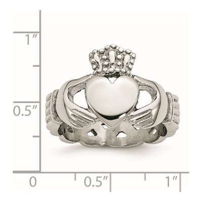Stainless Steel Braided Claddagh Ring – view 7