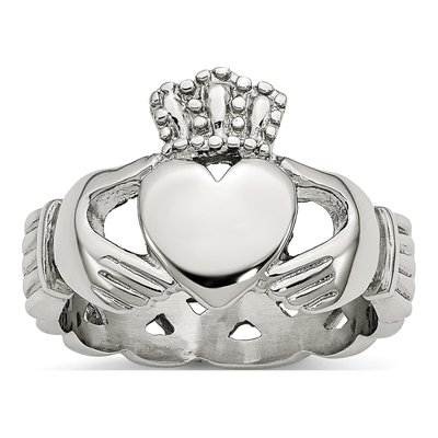 Stainless Steel Braided Claddagh Ring