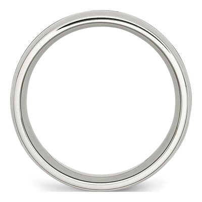 Stainless Steel 9mm Black Ceramic Inlay Wedding Band – view 2