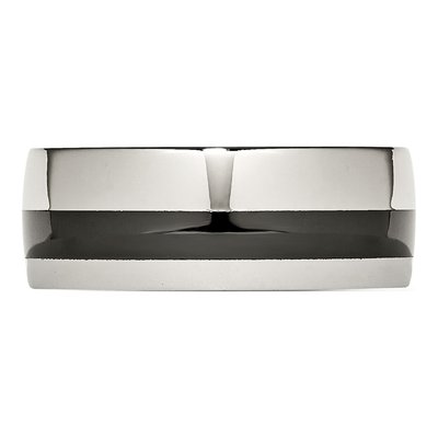 Stainless Steel 9mm Black Ceramic Inlay Wedding Band – view 3