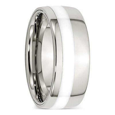 Stainless Steel 9mm Ceramic Inlay Wedding Band – view 5