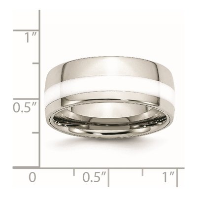 Stainless Steel 9mm Ceramic Inlay Wedding Band – view 7