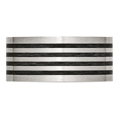 Men's Stainless Steel 10mm Black Rubber Stripe Wedding Band – view 4