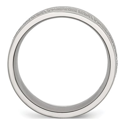 Stainless Steel 9mm Textured Wedding Band – view 2
